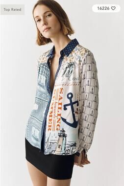 NWT Anthropologie Paz Buttondown Shirt by Maeve | Size XXS